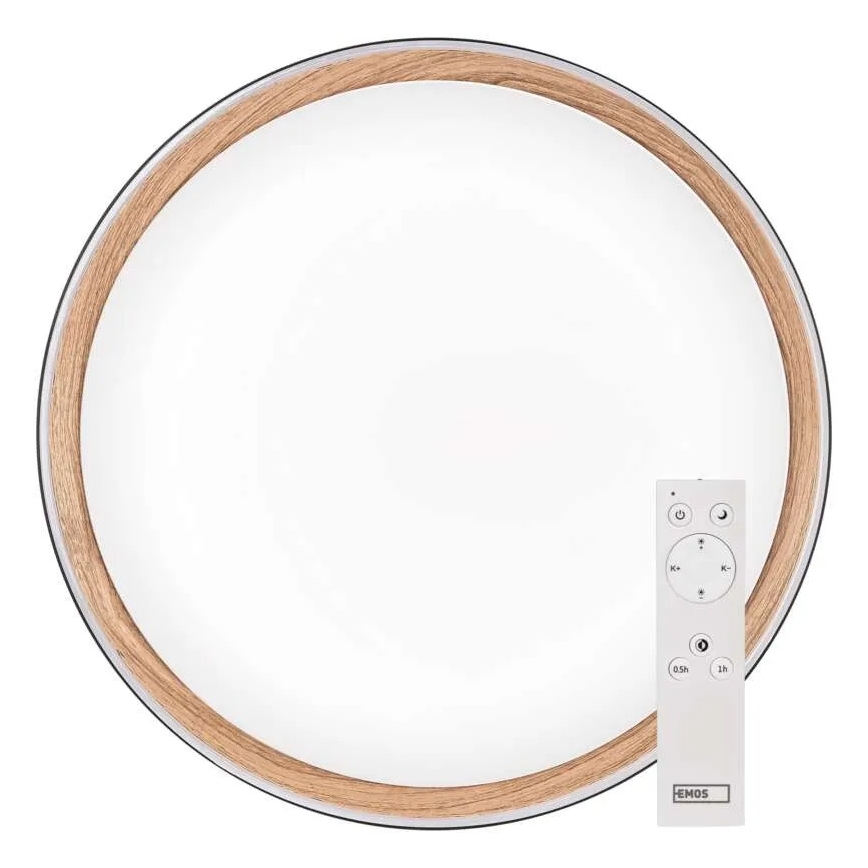 Dimmbare LED-Deckenleuchte ILVI, LED/30W/230V, 2700-6500K, Ø 40 cm, schwarz/beige + Fernbedienung
