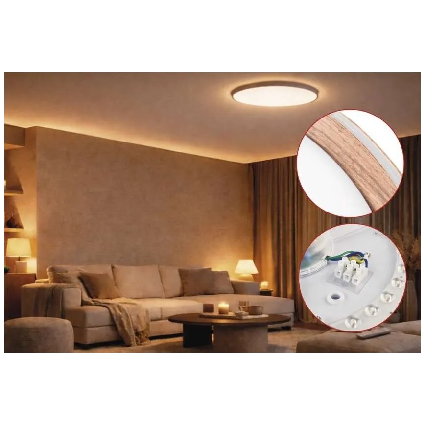 Dimmbare LED-Deckenleuchte ILVI LED/45W/230V 2700-6500K Ø 50 cm beige mit Fernbedienung