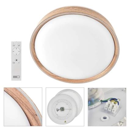 Dimmbare LED-Deckenleuchte ILVI LED/45W/230V 2700-6500K Ø 50 cm beige mit Fernbedienung