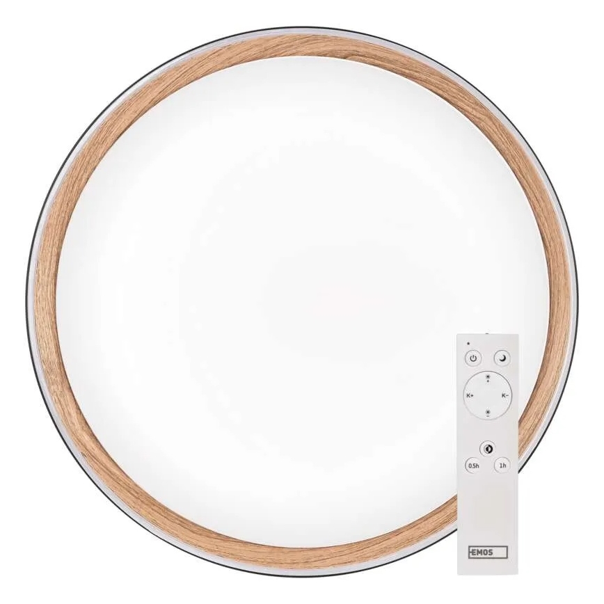 Dimmbare LED-Deckenleuchte ILVI LED/45W/230V 2700-6500K Ø 50 cm schwarz/beige + Fernbedienung