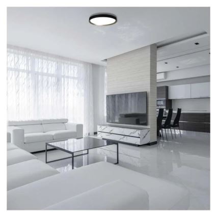 Dimmbare Deckenleuchte ILVI LED/45 W/230 V 2700–6500 K Ø 50 cm schwarz/messing + Fernbedienung