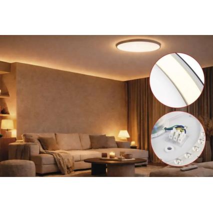 Dimmbare Deckenleuchte ILVI LED/45 W/230 V 2700–6500 K Ø 50 cm schwarz/messing + Fernbedienung