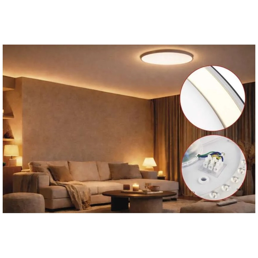 Dimmbare Deckenleuchte ILVI LED/45 W/230 V 2700–6500 K Ø 50 cm schwarz/messing + Fernbedienung