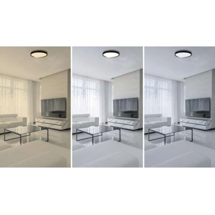 Dimmbare Deckenleuchte ILVI LED/45 W/230 V 2700–6500 K Ø 50 cm schwarz/messing + Fernbedienung