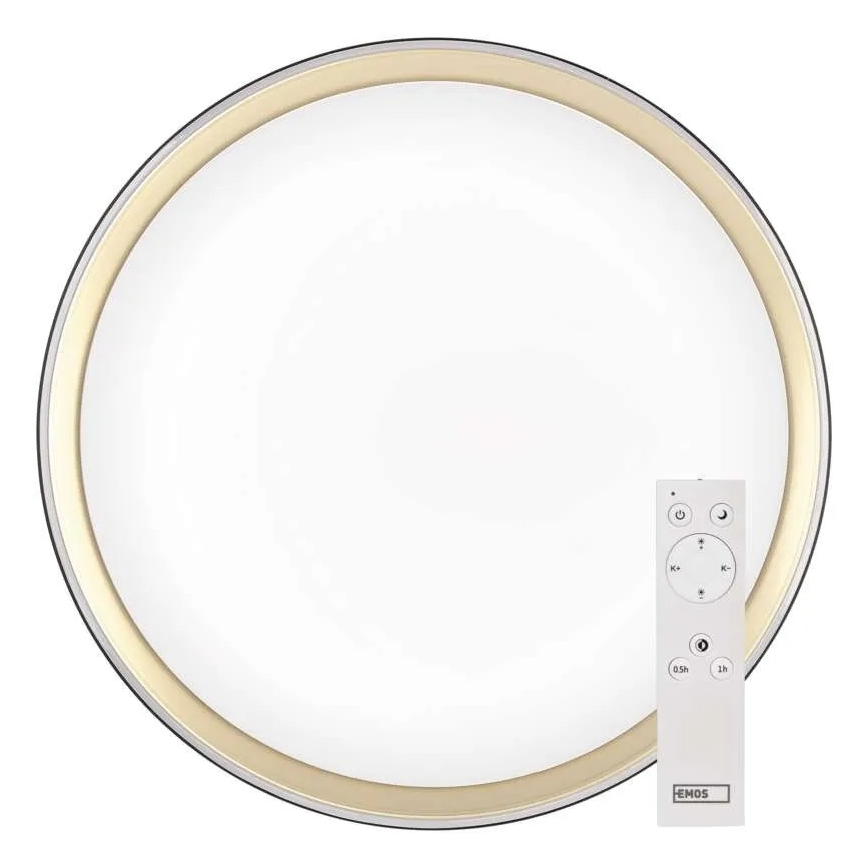 Dimmbare Deckenleuchte ILVI LED/45 W/230 V 2700–6500 K Ø 50 cm schwarz/messing + Fernbedienung