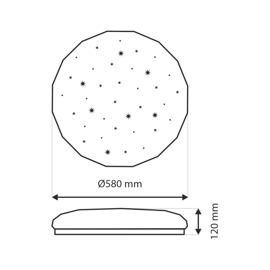 Dimmbare LED-Deckenleuchte INDUS LED/60W/230V 2700-6500K d 58 cm + Fernbedienung