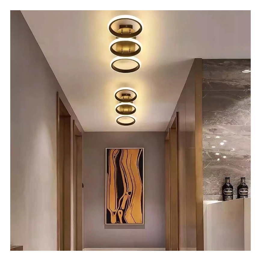 Dimmbare LED-Deckenleuchte LED/30W/230V 3000–6500K schwarz Wi‑Fi Tuya + Fernbedienung