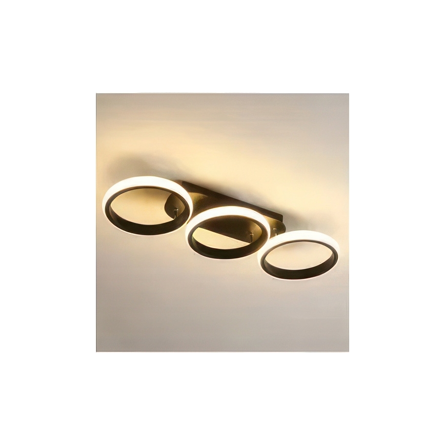 Dimmbare LED-Deckenleuchte LED/30W/230V 3000–6500K schwarz Wi‑Fi Tuya + Fernbedienung