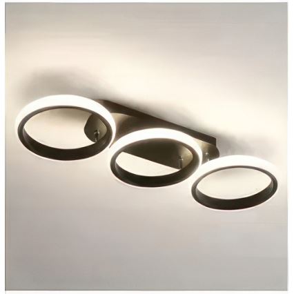 Dimmbare LED-Deckenleuchte LED/30W/230V 3000–6500K schwarz Wi‑Fi Tuya + Fernbedienung