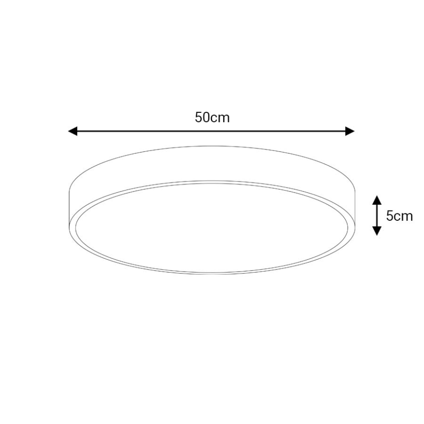 Dimmbare LED-Deckenleuchte LED/50W/230V 3000-6500K d 50 cm schwarz + Fernbedienung