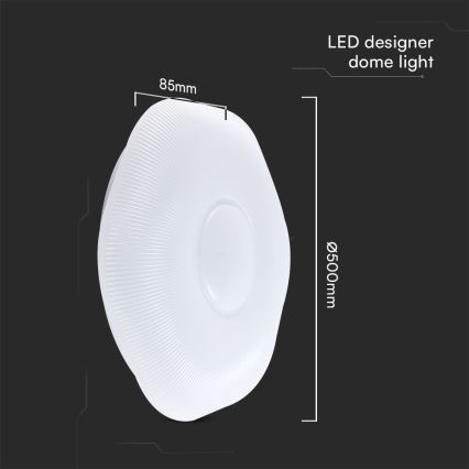 Dimmbare LED-Deckenleuchte LED/60W/230V 3000-6500K 50 cm weiß + Fernbedienung