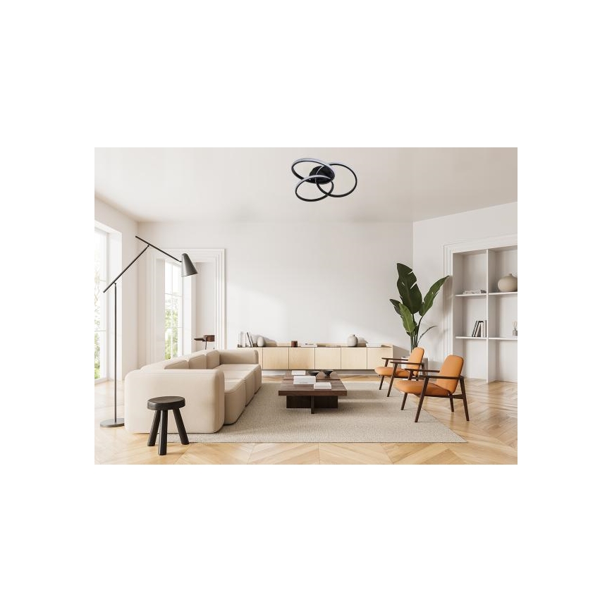 Dimmbare LED-Deckenleuchte LED/70W/230V 3000-6500K schwarz + Fernbedienung