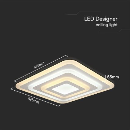 Dimmbare LED-Deckenleuchte LED/77W/230V 3000-6500K + Fernbedienung