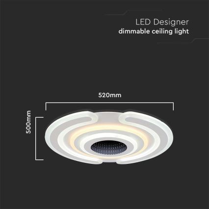 Dimmbare LED-Deckenleuchte LED/95W/230V 3000-6500K + Fernbedienung