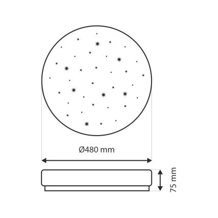 Dimmbare LED-Deckenleuchte LIKA LED/36W/230V 2700-6500K d 48 cm + Fernbedienung
