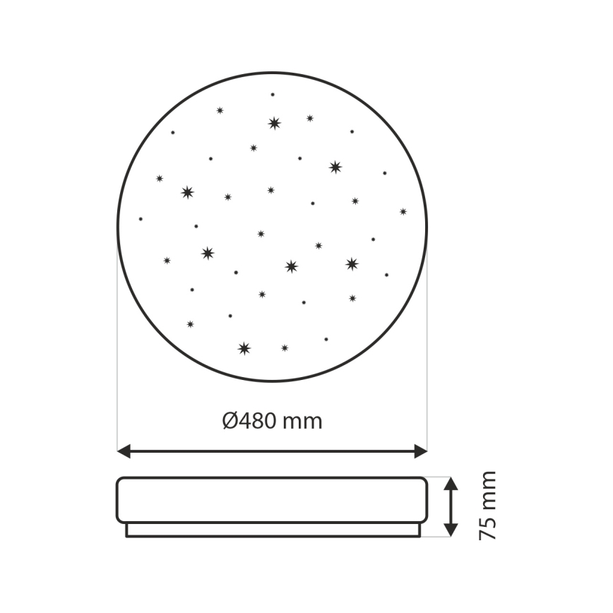 Dimmbare LED-Deckenleuchte LIKA LED/36W/230V 2700-6500K d 48 cm + Fernbedienung
