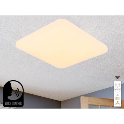 Dimmbare LED-Deckenleuchte mit Sprachsteuerung OPAL LED/48W/230V 2700-6500K weiß + Fernbedienung