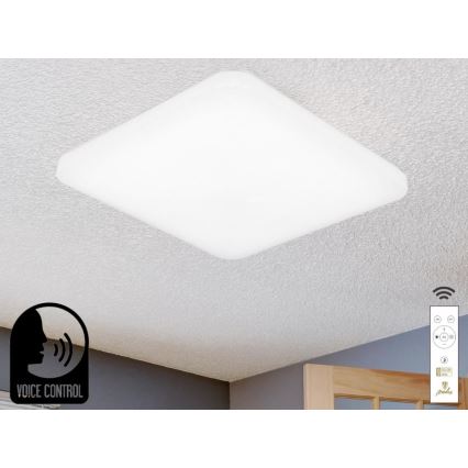 Dimmbare LED-Deckenleuchte mit Sprachsteuerung OPAL LED/48W/230V 2700-6500K weiß + Fernbedienung