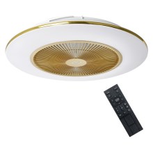 Dimmbare LED-Deckenleuchte mit Ventilator ARIA LED/38W/230V 3000-6000K gold + Fernbedienung