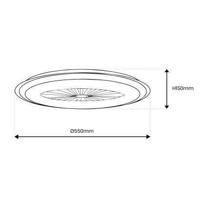 Dimmbare LED-Deckenleuchte mit Ventilator ARIA LED/38W/230V 3000-6000K weiß + Fernbedienung