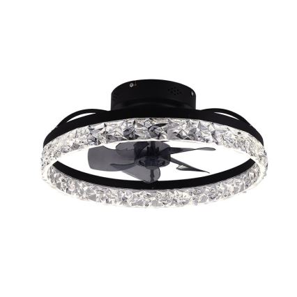 Dimmbare LED-Deckenleuchte mit Ventilator LED/35W/230V 3000-6500K schwarz + Fernbedienung
