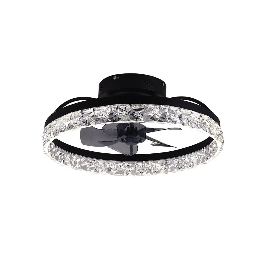 Dimmbare LED-Deckenleuchte mit Ventilator LED/35W/230V 3000-6500K schwarz + Fernbedienung