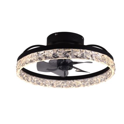 Dimmbare LED-Deckenleuchte mit Ventilator LED/35W/230V 3000-6500K schwarz + Fernbedienung