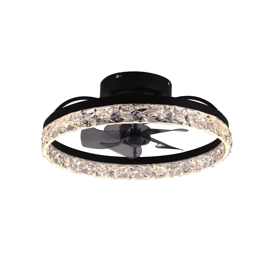 Dimmbare LED-Deckenleuchte mit Ventilator LED/35W/230V 3000-6500K schwarz + Fernbedienung