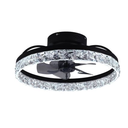 Dimmbare LED-Deckenleuchte mit Ventilator LED/35W/230V 3000-6500K schwarz + Fernbedienung