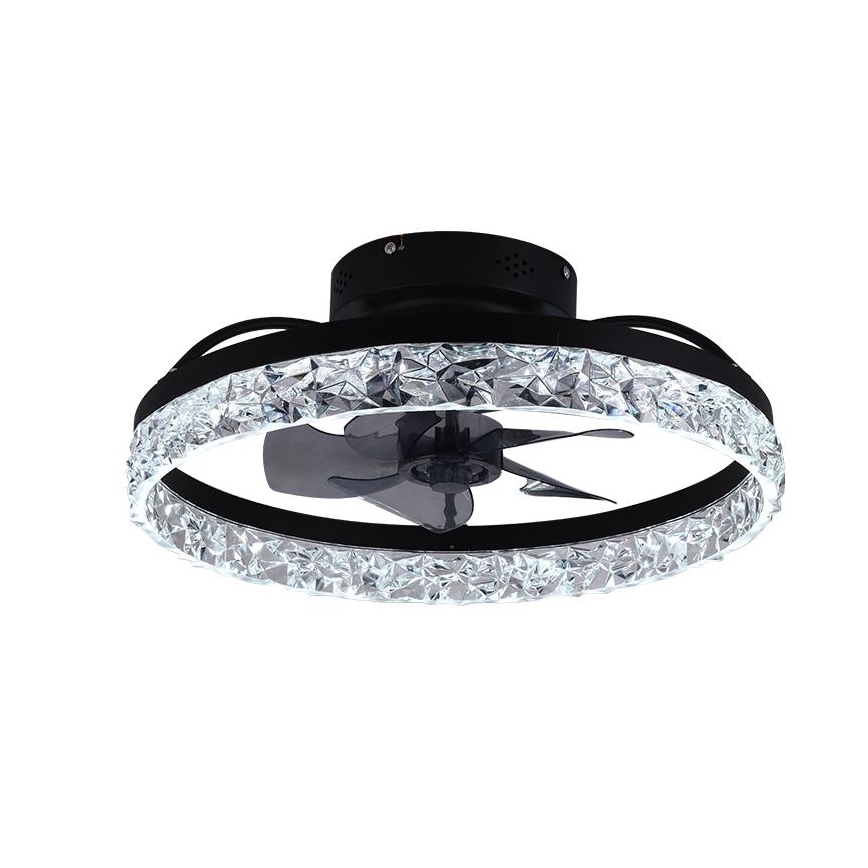 Dimmbare LED-Deckenleuchte mit Ventilator LED/35W/230V 3000-6500K schwarz + Fernbedienung