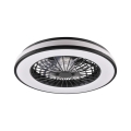 Dimmbare LED-Deckenleuchte mit Ventilator LED/48W/230V 3000-6500K schwarz + Fernbedienung