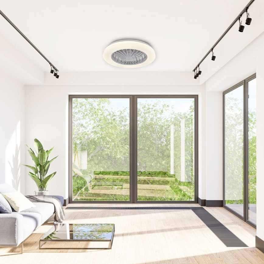 Dimmbare LED-Deckenleuchte mit Ventilator LIBYA LED/48W/230V 3000-6500K weiß + Fernbedienung