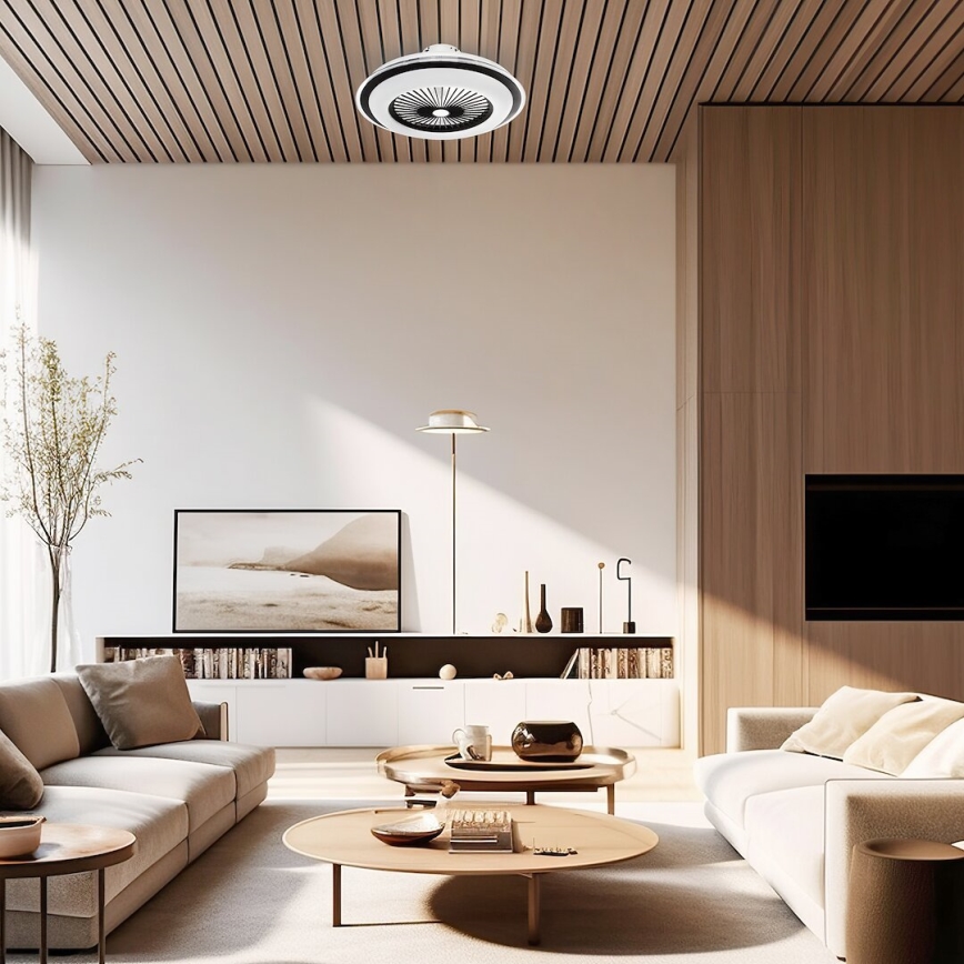 Dimmbare LED-Deckenleuchte mit Ventilator ZEPHYR LED/48W/230V 3000-6000K schwarz + Fernbedienung