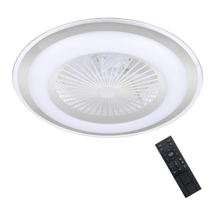 Dimmbare LED-Deckenleuchte mit Ventilator ZONDA LED/48W/230V 3000-6000K silbern + Fernbedienung