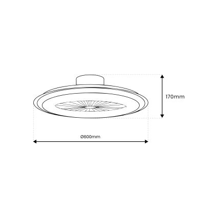 Dimmbare LED-Deckenleuchte mit Ventilator ZONDA LED/48W/230V 3000-6000K schwarz + Fernbedienung
