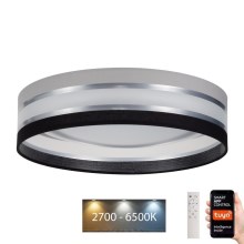 Dimmbare LED-Deckenleuchte SMART CORAL LED/24W/230V Wi-Fi Tuya schwarz/grau + Fernbedienung