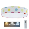 Dimmbare LED-Deckenleuchte SMART GALAXY KIDS LED/24W/230V 3000-6500K Punkte bunt + Fernbedienung