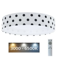 Dimmbare LED-Deckenleuchte SMART GALAXY KIDS LED/24W/230V 3000-6500K Punkte weiß/schwarz + Fernbedienung