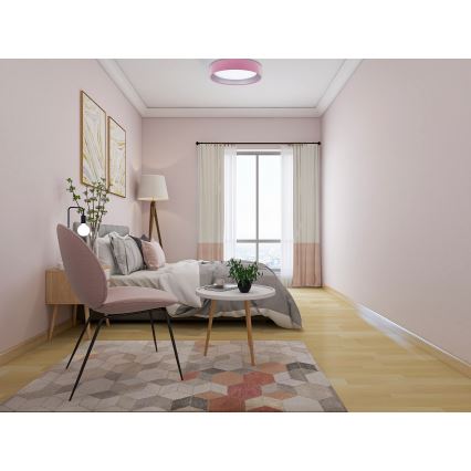 Dimmbare LED-Deckenleuchte SMART GALAXY LED/24W/230V pink/silbern 3000-6500K + Fernbedienung