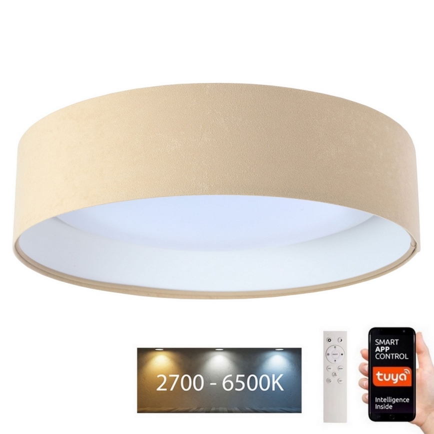 Dimmbare LED-Deckenleuchte SMART GALAXY LED/36W/230V d. 55 cm 2700-6500K Wi-Fi Tuya beige/weiß + Fernbedienung