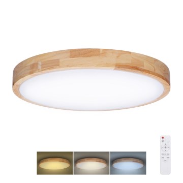 Dimmbare LED-Deckenleuchte SOLID OAK LED/48W/230V 3000-6500K Eiche d 39 cm + Fernbedienung