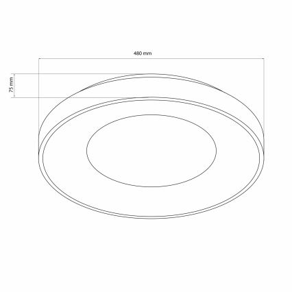 Dimmbare LED-Deckenleuchte für Badezimmer WITOLD LED/72W/230V d 48 cm 3000-6000K IP44 + Fernbedienung