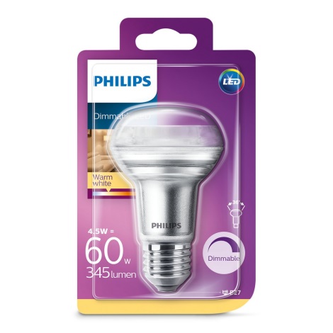 Dimmbare LED-Flutlicht-Glühbirne Philips E27/4,5W/230V 2700K