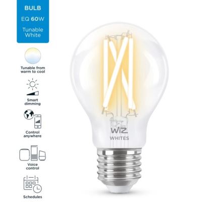 Dimmbare LED Glühbirne FILAMENT A60 E27/6,7W/230V 2700-6500K CRI 90 Wi-Fi - WiZ