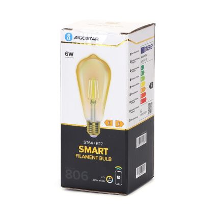 Dimmbare LED-Glühbirne FILAMENT ST64 E27/6W/230V 2700-6500K Wi-Fi - Aigostar