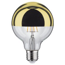 Dimmbare LED-Glühbirne mit spiegelnder, sphärischer Abdeckung GLOBE G95 E27/6,5W/230V 2700K golden – Paulmann 28675