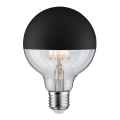 Dimmbare LED-Glühbirne mit spiegelnder, sphärischer Abdeckung GLOBE G95 E27/6,5W/230V 2700K schwarz – Paulmann 28676