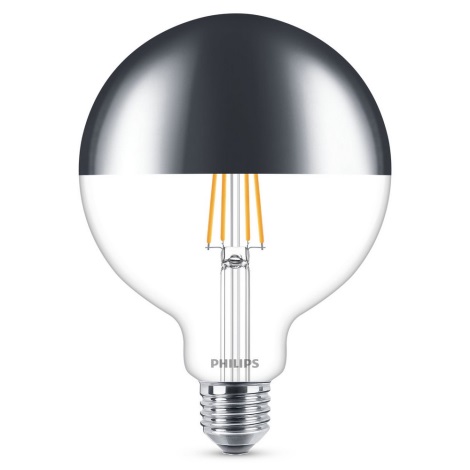 Dimmbare LED-Glühbirne mit spiegelnder, sphärischer Abdeckung MODERN Philips E27/8W/230V 2700K