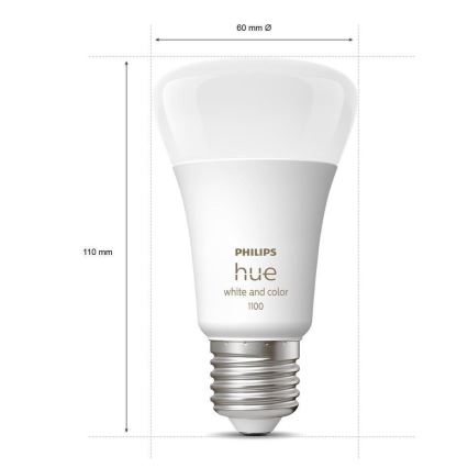 Dimmbare LED-Glühbirne Philips Hue Weiß und Farbe Ambiance A60 E27/9W/230V 2000-6500K