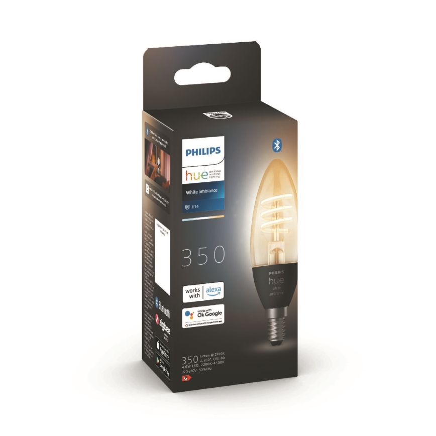 Dimmbare LED-Glühbirne Philips Hue WHITE AMBIANCE E14/4,6W/230V 2200-4500K